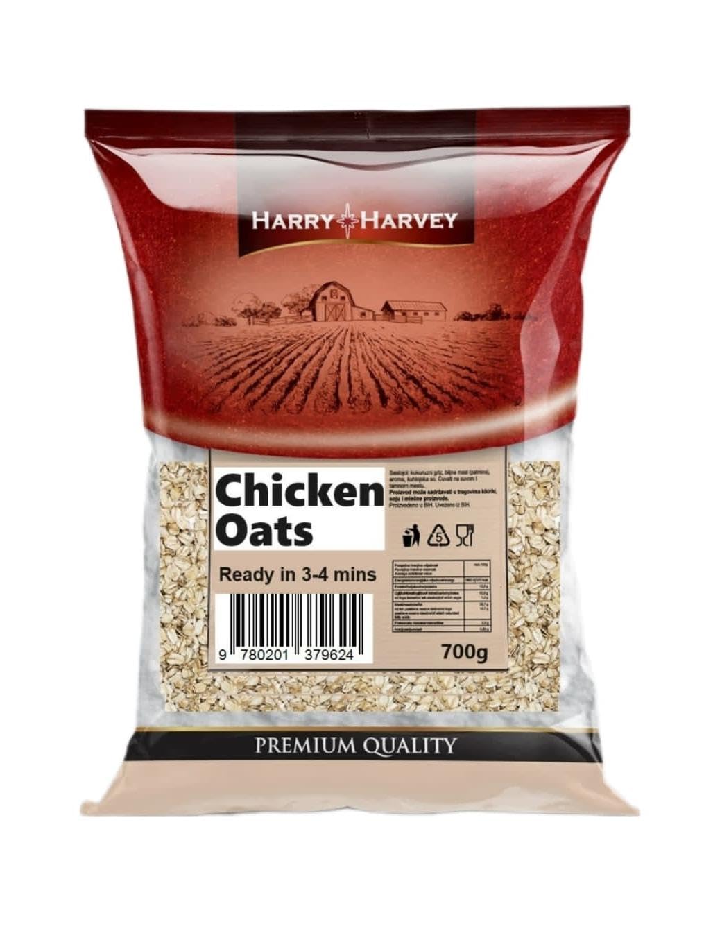 700g Harry Harvey Chicken Flavour Oats, Quick Cereal Snack for Luch, Breakfast or Dinner - Instant Porridge - Quick to make, ready in 3-4 minutes