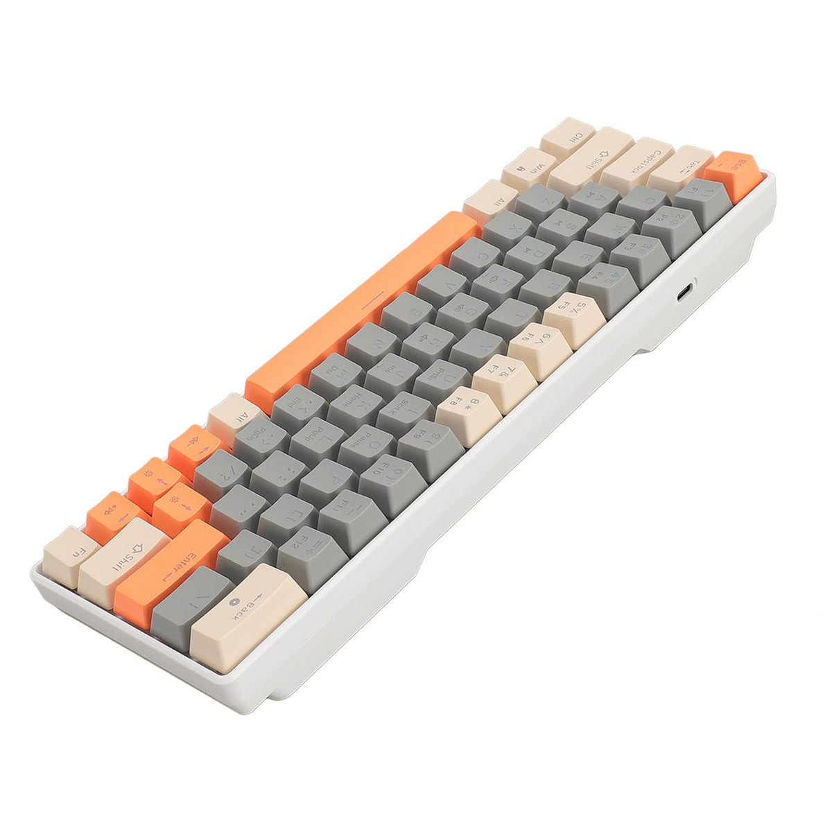 Zunate Mechanical Gaming Keyboard, 63 Keys USB Wired with Red Switch Keyboard, Compact ABS Keycap Backlit Gaming Keyboad for Windows, PC