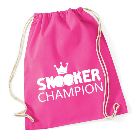 HippoWarehouse Snooker Champion Drawstring Cotton School Gym Kid Bag Sack 37cm x 46cm, 12 litres