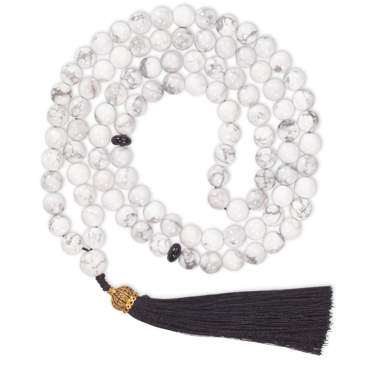 AzanClk Tasbih Premium Muslim Prayer Beads Made with Natural Stone Beads for Daily Misbaha and Meditation (8mm (99 Beads), Howlite, White)