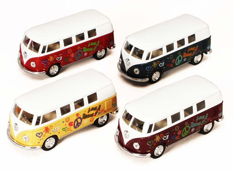 Camper Van Bus Classic Bus with Decals Set Of 4 1:32 scale Diecast Model Toy Cars