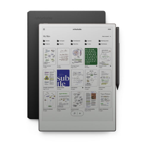 reMarkable Paper Pro Bundle - Leather Folio | 11.8â€™â€™ Color Display and Reading Light | Includes reMarkable Paper Pro Paper Tablet, Marker Plus Pen, and Book Folio Case in Black Premium Leather