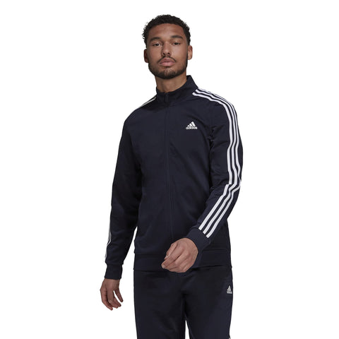 adidas Men's Essentials Warm-Up 3-Stripes Track Jacket, Legend Ink/White, XS