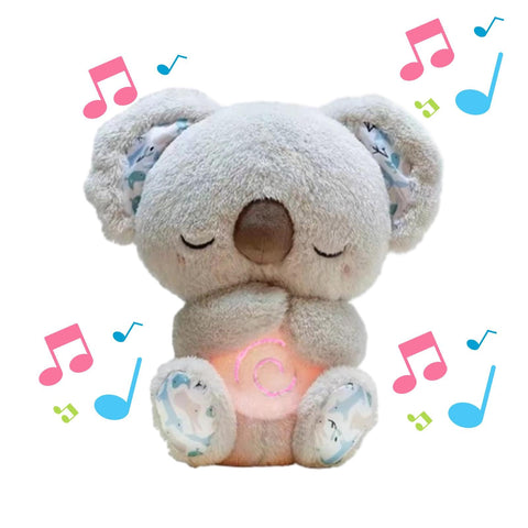Anxiety Relief Koala Soothing Breathing Otter, Anxiety Relief Koala Bear Plush with Music Lights & Rhythmic Breathing Motion, for Sleep Companion 5 Levels of Volume Adjustable(Colour:Grey)