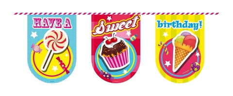 Folat - Birthday Cupcake Garland for Themed Party - 6 Meters - Multicolor
