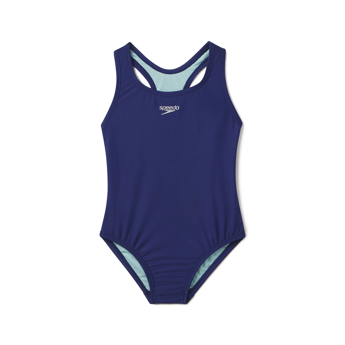 Speedo Girls' Standard Swimsuit One Piece Closed Racerback, 2023 Blueprint, 5