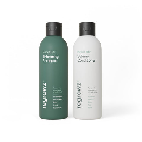 Regrowz Thickening Shampoo and Volume Conditioner Set - Organic and Vegan