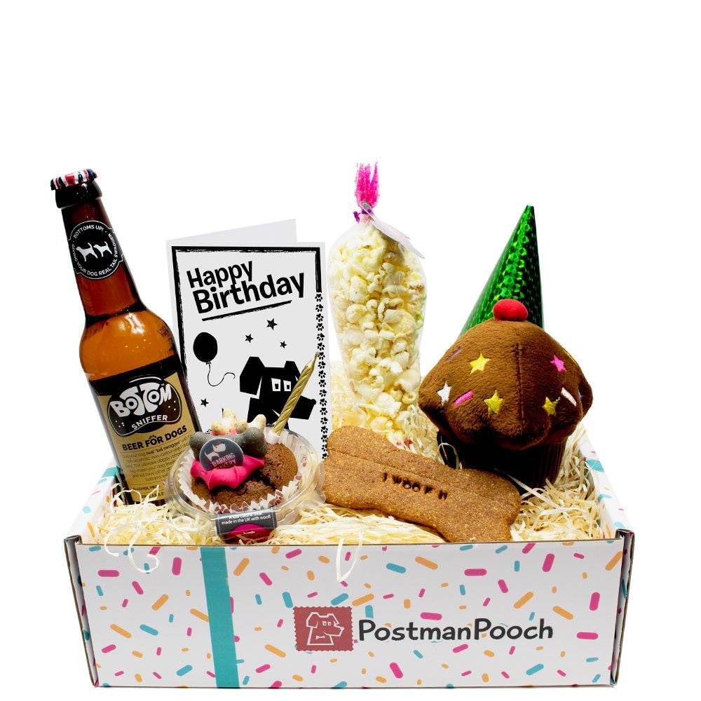 Dog Birthdays Box | The Original Dog Boys Birthday Box | Dog Birthday Toys & Treats | Dog Birthday Presents & Gifts | Postman Pooch