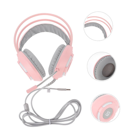 UKCOCO Wired Cat Headphones Pc Headphones Plastic Child Eat Chicken Computer Cat Earphones