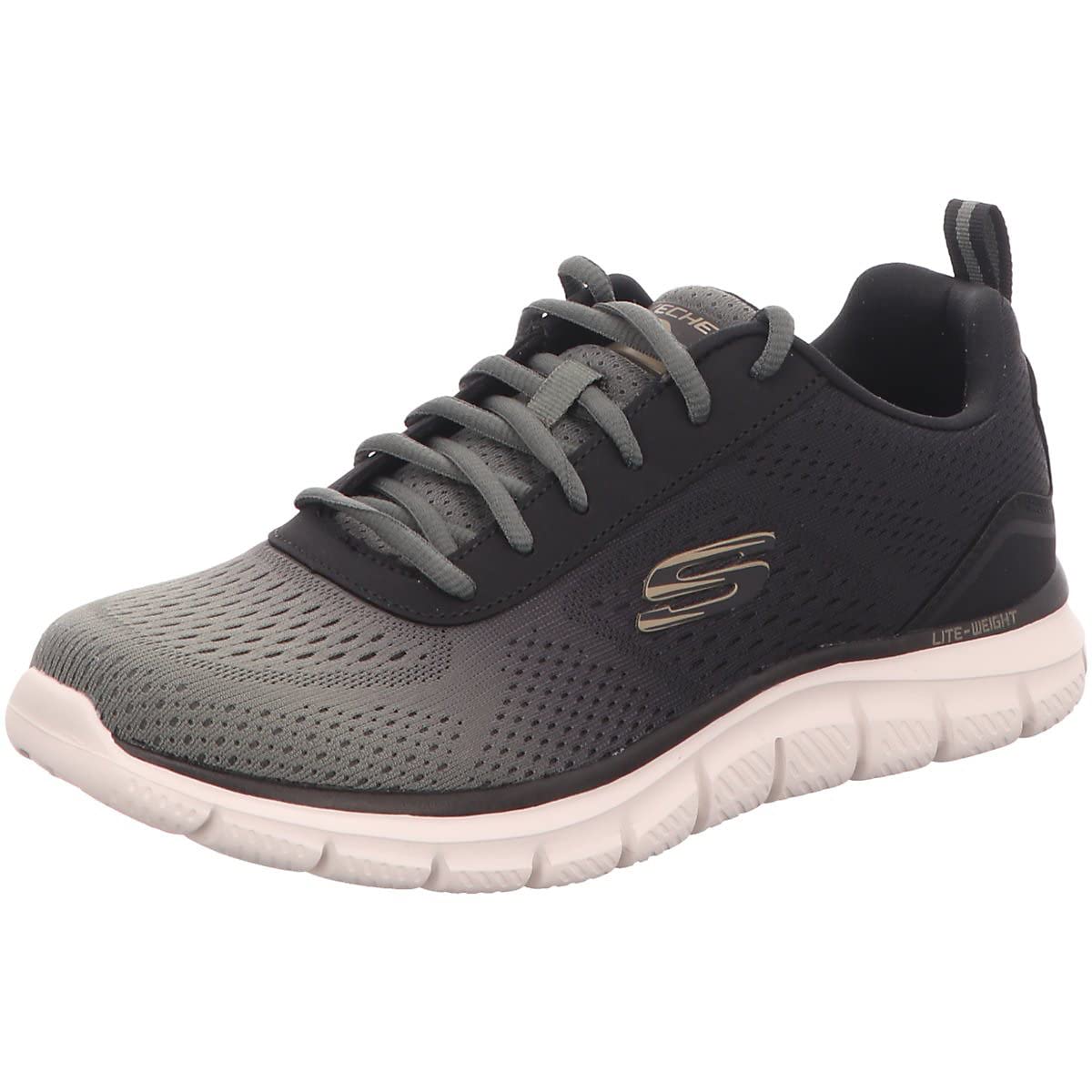 Skechers Men's Walking Sneaker, Olive Textile Black Trim, 10
