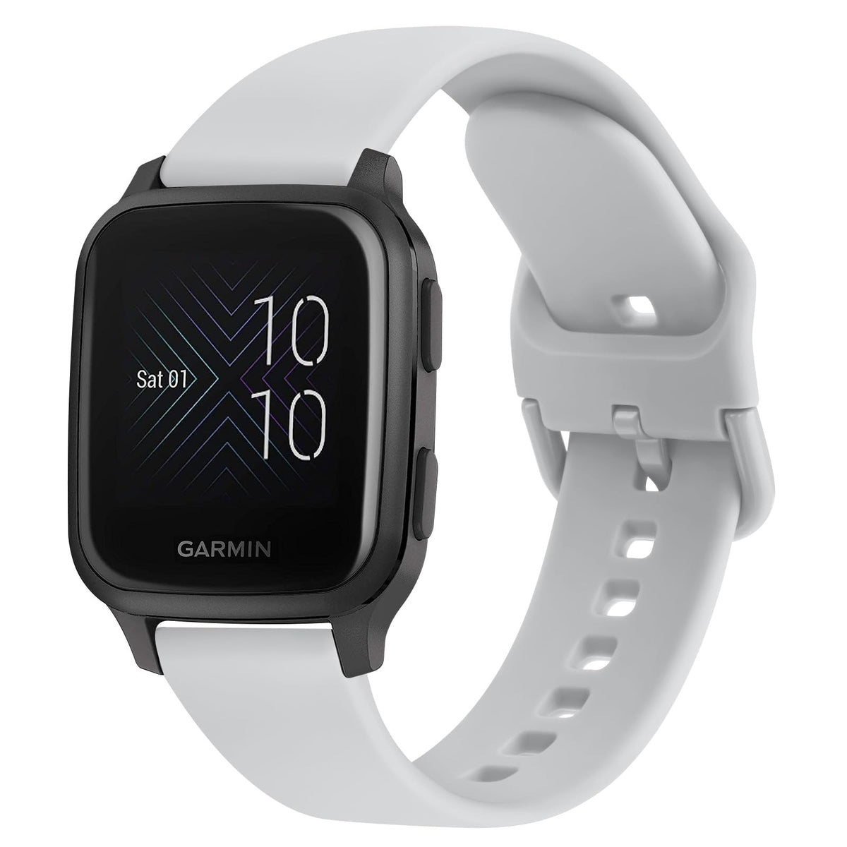 Strap Compatible with Garmin Venu Sq Music Strap, 20mm Soft Silicone Strap Replacement Wristband for Garmin Venu Sq Music/Garmin Venu Sq/Garmin Venu/Garmin Venu 2 Plus (Silver Gray)