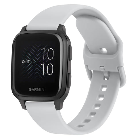 Strap Compatible with Garmin Venu Sq Music Strap, 20mm Soft Silicone Strap Replacement Wristband for Garmin Venu Sq Music/Garmin Venu Sq/Garmin Venu/Garmin Venu 2 Plus (Silver Gray)
