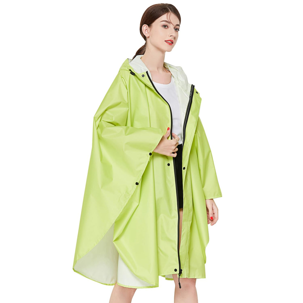 LHHMZ Women Waterproof Poncho Lightweight Rain Poncho Outdoor Hooded Rain Coats Waterproof Coat for Adults