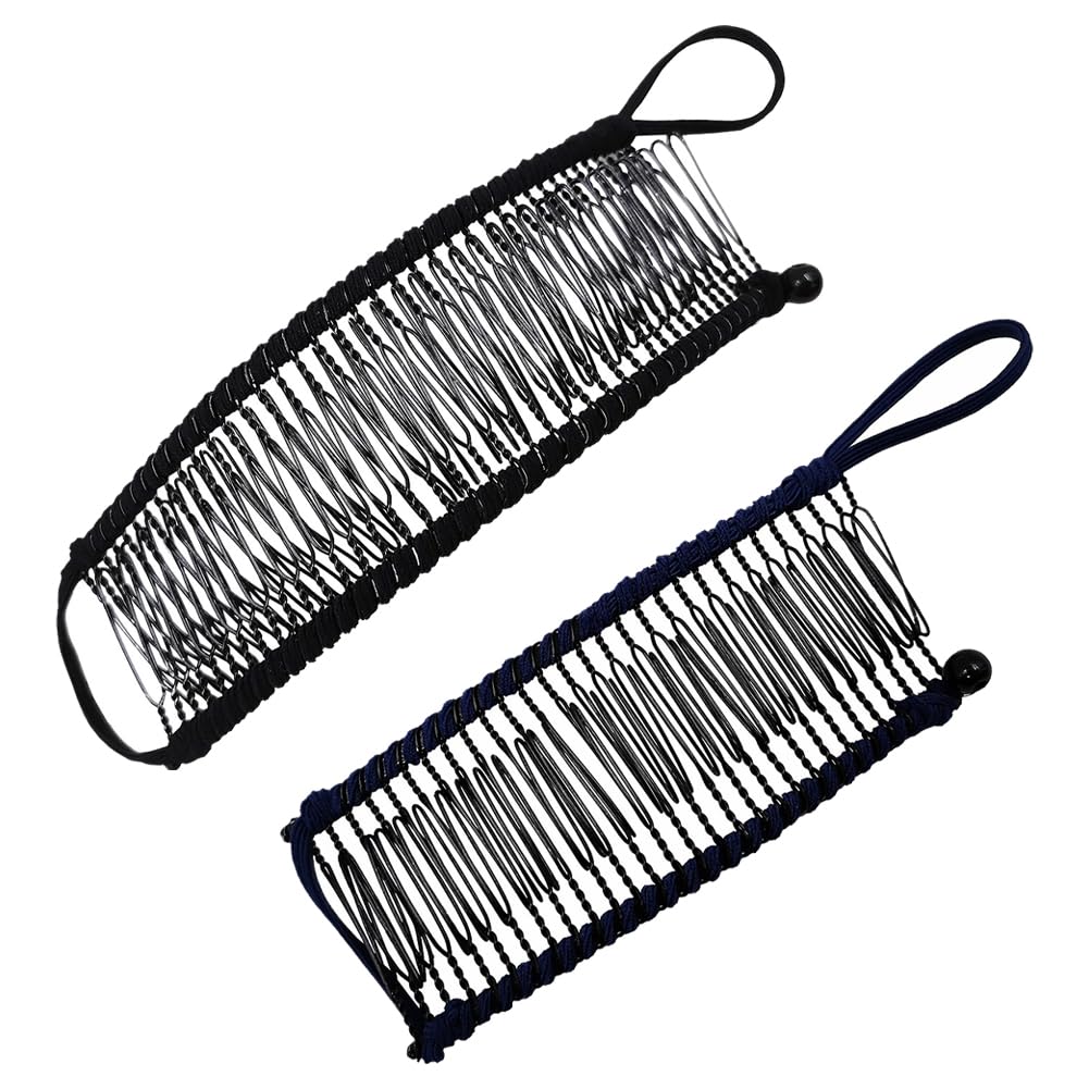 ccHuDE 2 Pcs Banana Hair Clips Stretch Hair Combs Banana Clip Ponytail Holders Large Clincher Combs Double Comb Hair Clips for Women Girls