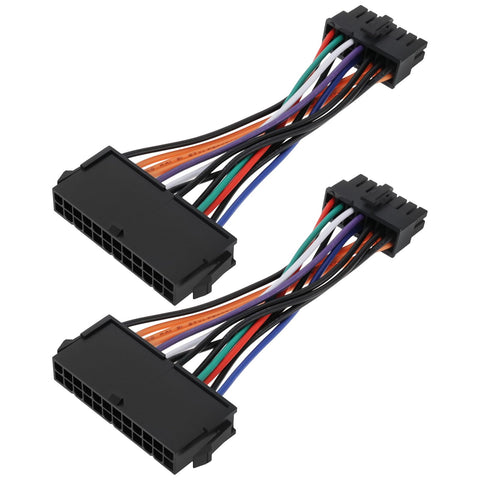EMSea 2pcs 24Pin Female to 14Pin Male Adapter Power Cable 13 cm Compatible with Lenovo Medion ATX PSU IBM M92P M93P H530 Q77 B75