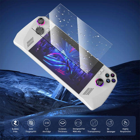 HD Tempered Film for ROG Ally Anti-Explosion Anti-Blue Light Full Screen Protective Film for ROG Ally Game Console Film