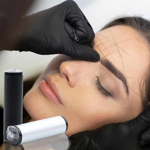 Tattoo Brow Mapping Threading String 2 x 100 Ft Bottles Pre-Inked Eyebrow Mapping String Thread for Permanent Makeup Microblading Supplies Marking Symmetrical Brows (2PCS Violet)