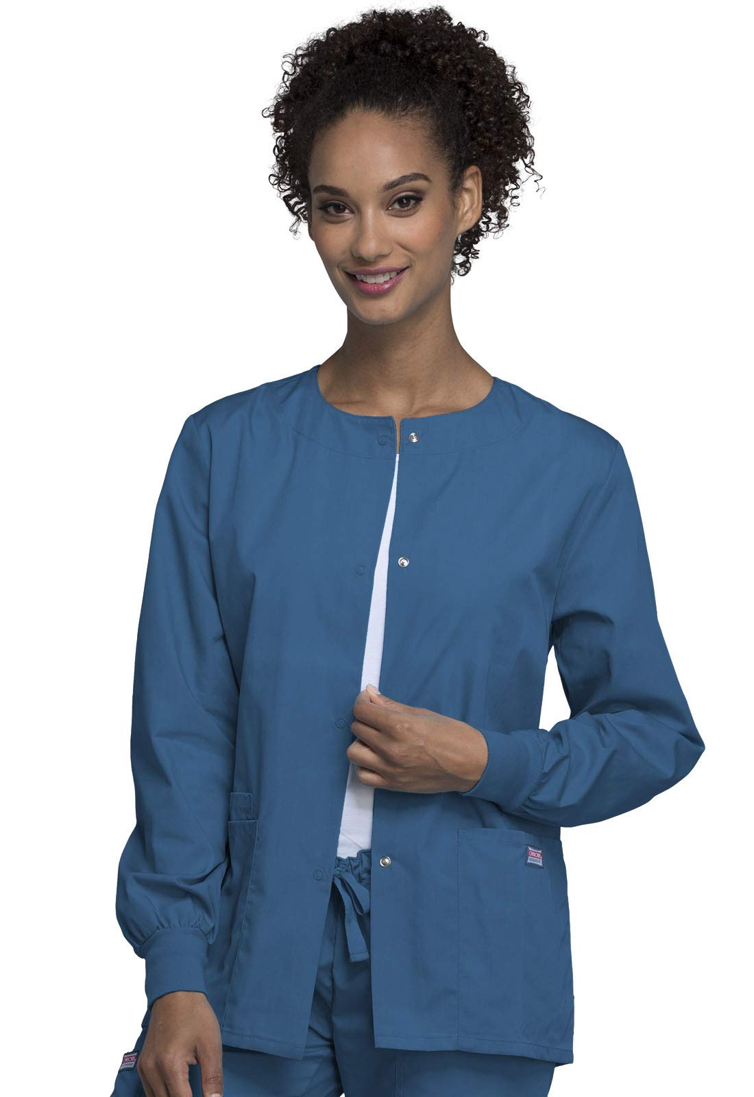 Cherokee Women's Warm Up Scrubs Jacket, Caribbean Blue, X-Small