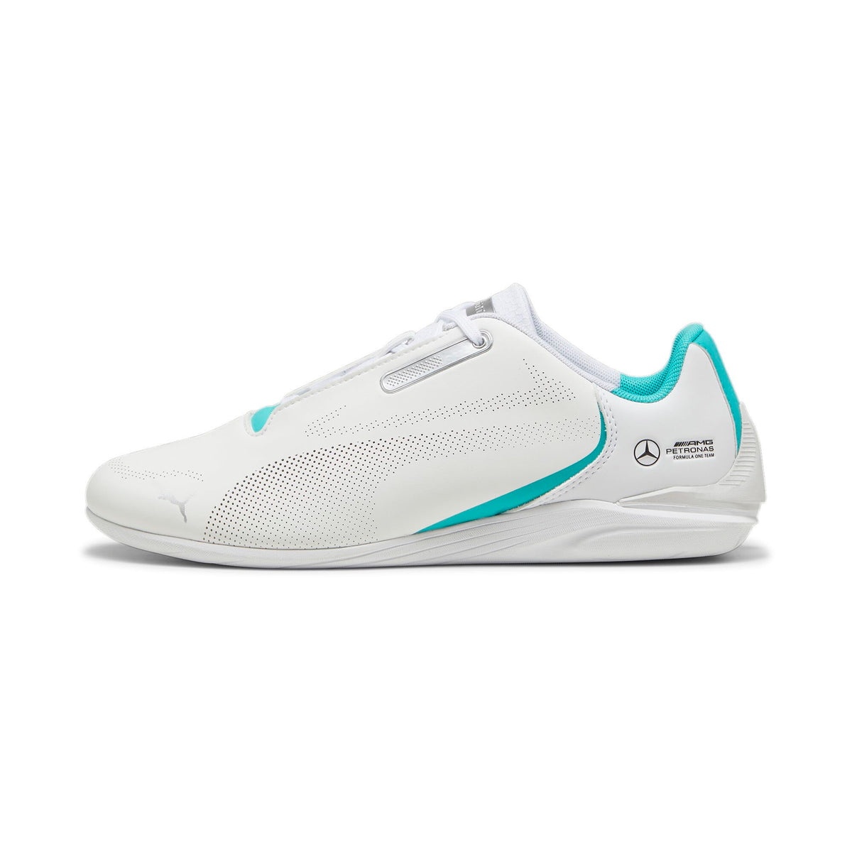 PUMA Men's Mercedes AMG Petronas F1 Cdrift Cat Decima 2.0 Sneaker, White-Sheen Green, 8.5