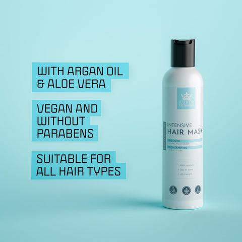 Rubin Extensions Intensive Hair Mask with Argan Oil and Aloe Vera - Deep Care for Smooth and Hydrated Hair, Vegan and Paraben-Free, 200 ml