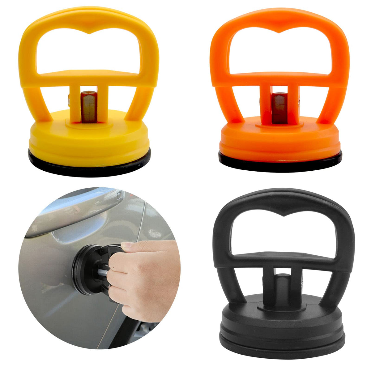 3pcs Car Dent Puller, Car Repair Dent Removal Tools Powerful Car Dent Removal Suction Cups 5.5CM Dent Puller Suction Cup Car Dent Removal Kit Car Body Dent Repair Remover