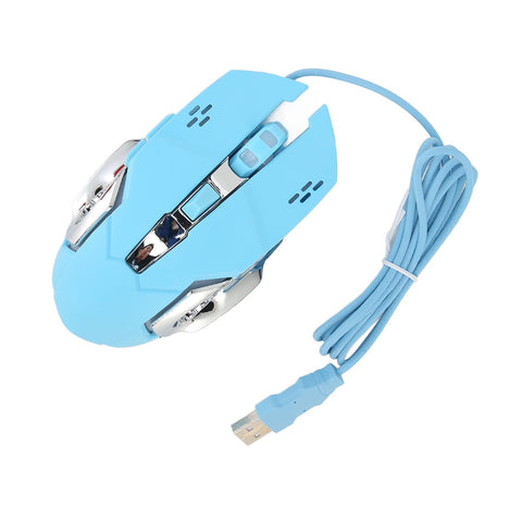 6 Pieces Wired Gaming Mouse Optical USB for Gamer, Mouses for Gaming on (Blue)
