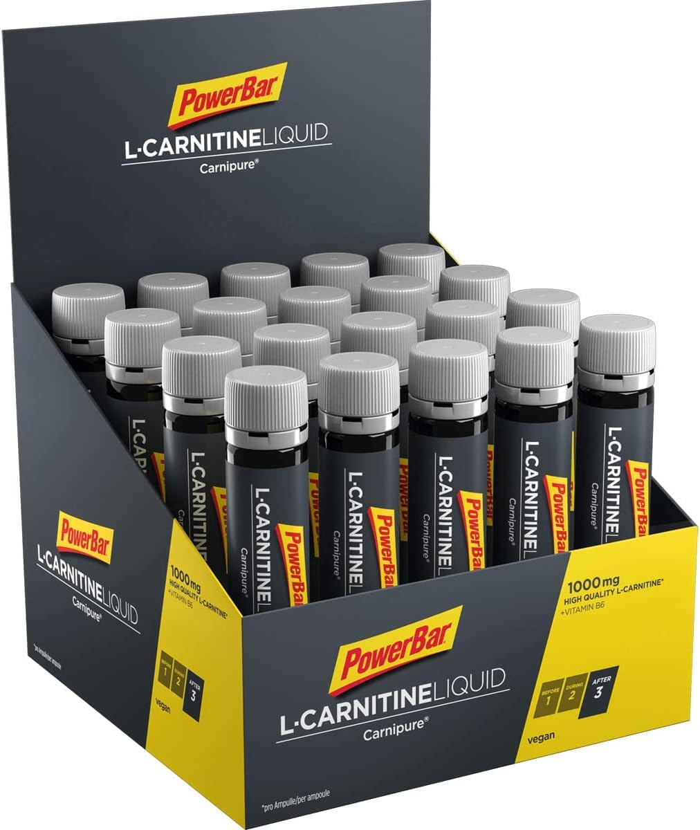 Powerbar L-Carnitine Liquid Ampoules 20x25ml - Food supplement with 1000 mg L-carnitine and Vitamin B6