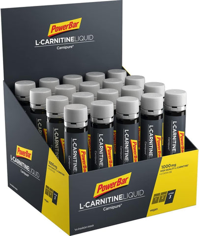 Powerbar L-Carnitine Liquid Ampoules 20x25ml - Food supplement with 1000 mg L-carnitine and Vitamin B6