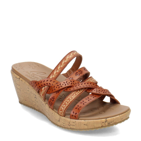 Skechers Women's Beverlee-New Resort Wedge Sandal, Luggage, 7.5