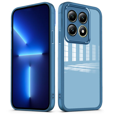 PanXCase Clear Case for Xiaomi 14T Pro - Transparent Slim Cover with Lens Protector Clear Ultra Thin Camera Protection Shockproof Bumper Case (Blue)