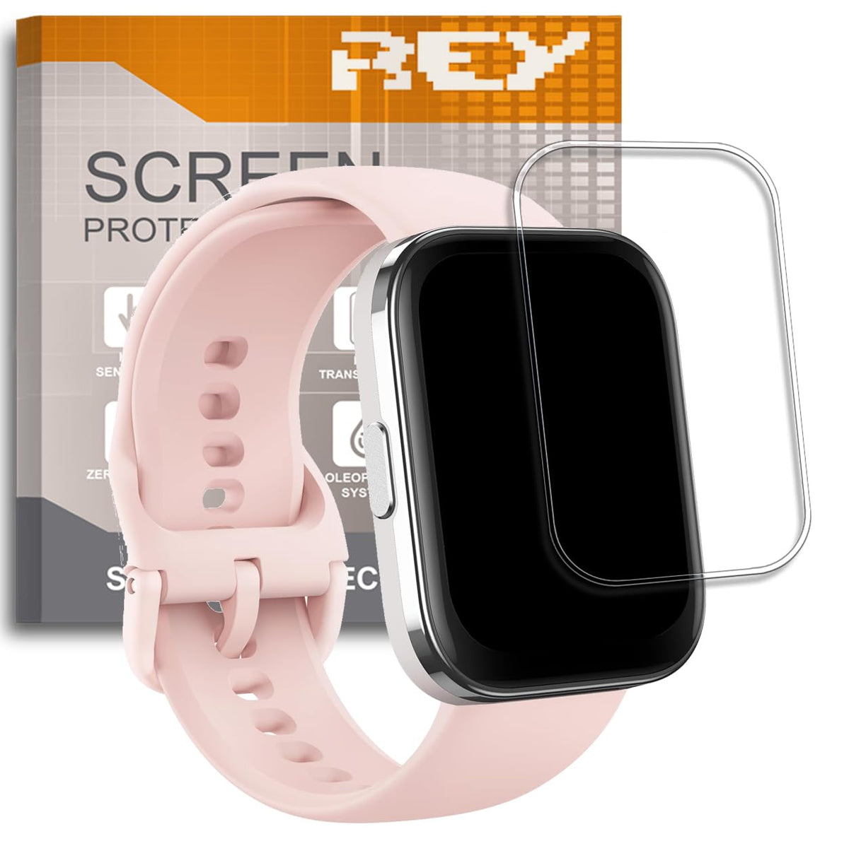 REY 6 x Watch Screen Protector for AMAZFIT BIP 5 Unity, (Pack of 6)