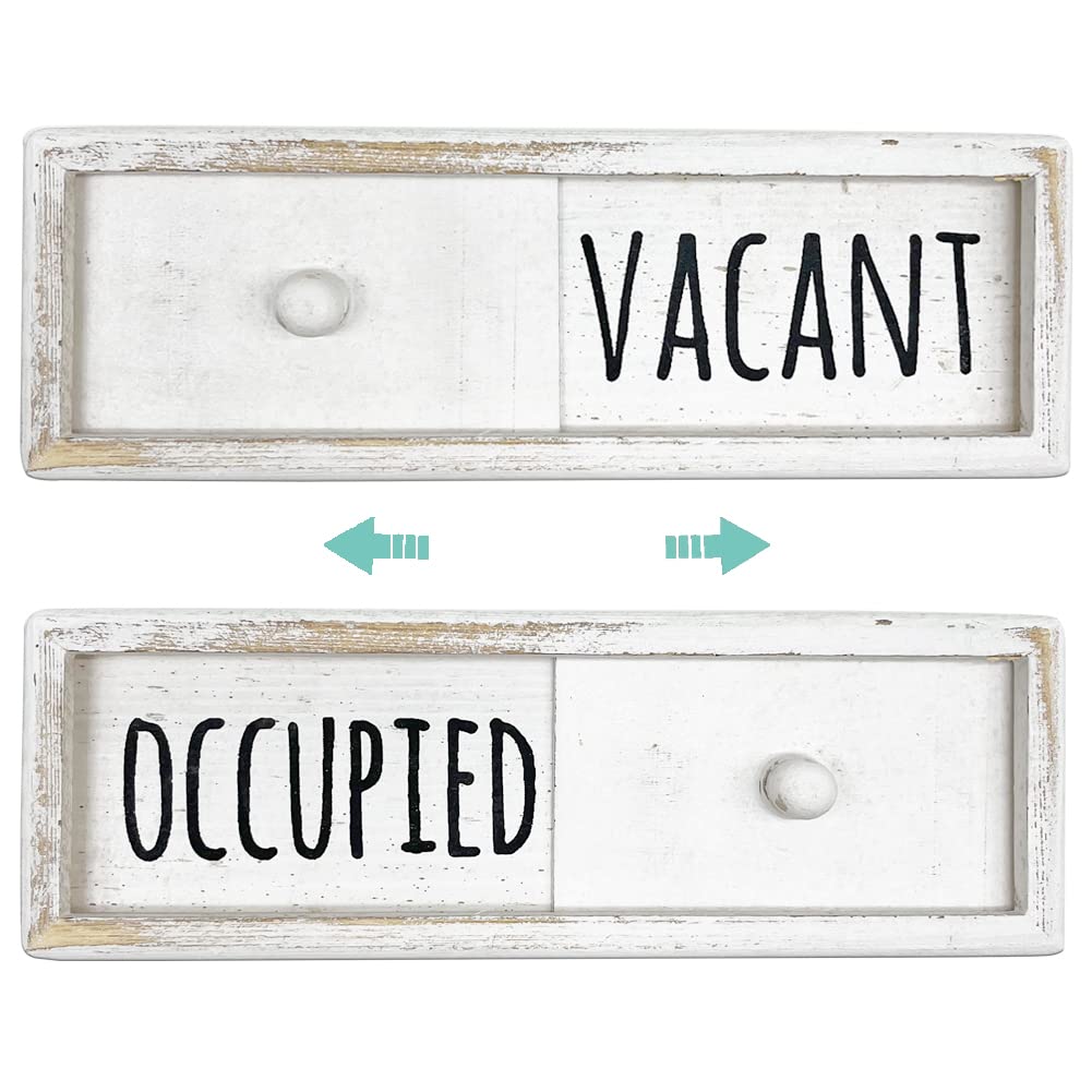 WOJOGO Vacant Occupied Privacy Sign - Privacy Door Sign for Home Office Restroom Conference Room Bathroom, Farmhouse Rustic Wood Door Indicators that Signals Vacant or Occupied Room