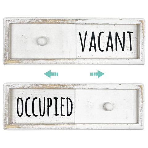 WOJOGO Vacant Occupied Privacy Sign - Privacy Door Sign for Home Office Restroom Conference Room Bathroom, Farmhouse Rustic Wood Door Indicators that Signals Vacant or Occupied Room