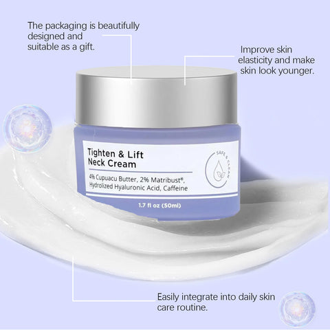Tighten & Lift Firming Neck Cream,2PCS neck firming cream,Anti Aging neck cream for sagging and tighten,Lifting Sagging Skin & Smooth Neck Wrinkle,Hydrating Neck Cream,Skincare Neck Cream-50ml*2