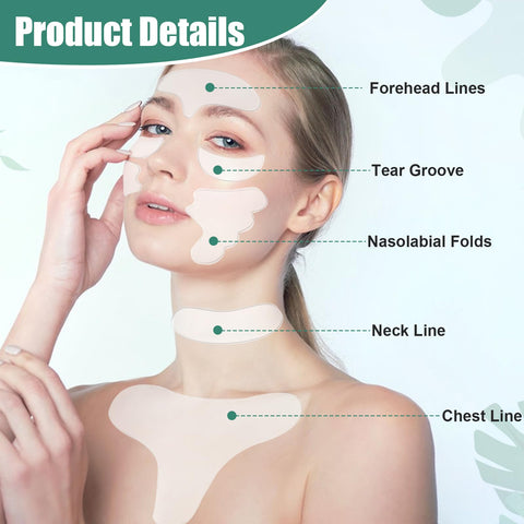 11 PCS Silicone Anti Wrinkle Patches, Reusable Forehead Wrinkle Patches, Neck Wrinkle Patches Chest Wrinkle Pads for Wrinkles Smoothing & Anti-Ageing