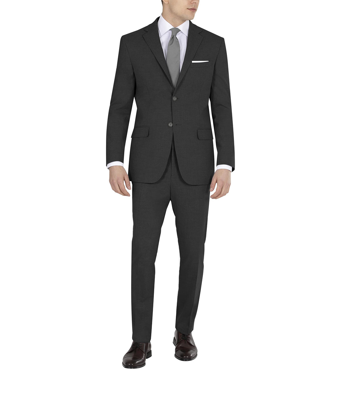 DKNY Men's Modern Fit High Performance Separates Business Suit Jacket, Black Solid, 48 Regular