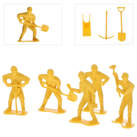 EXCEART Tiny Engineering Man Model Toy Street Signs Playset Traffic Signs Playset Construction Model Toys Construction Site Pretend Play Toy Cake Topper for Children Play 45pcs