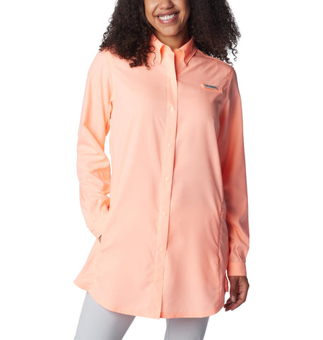 Columbia Women's Tamiami Long Sleeve Tunic, Tiki Pink, X-Small