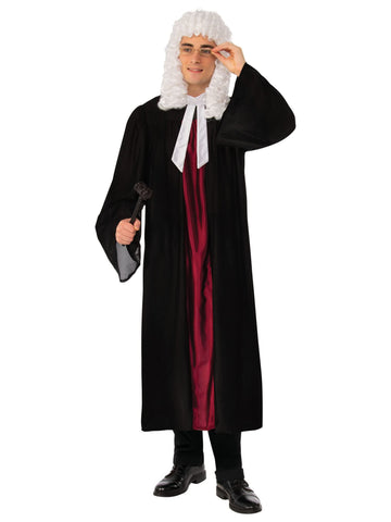 Adults Black Judge's Gown with Neck Tie Costume, Extra Large (1 Pc.) - Elegant Design, Perfect for Court-Themed Parties, Legal Events, World Book Day, Cosplay & More Halloween Halloween