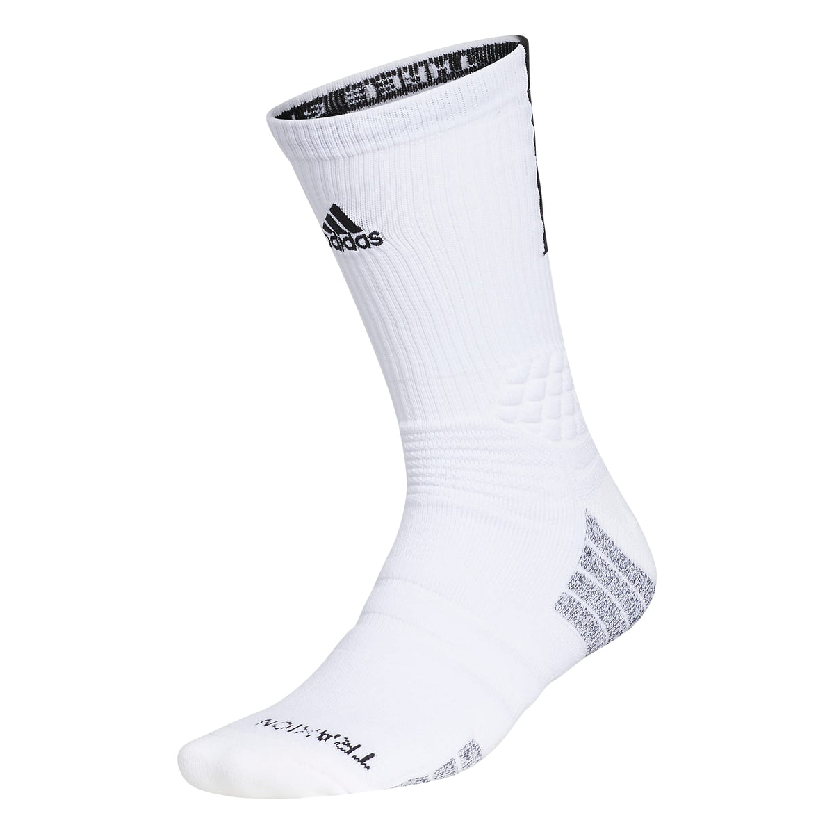 adidas Unisex Creator 365 Basketball Crew Socks (1-Pair), White/Black, Large