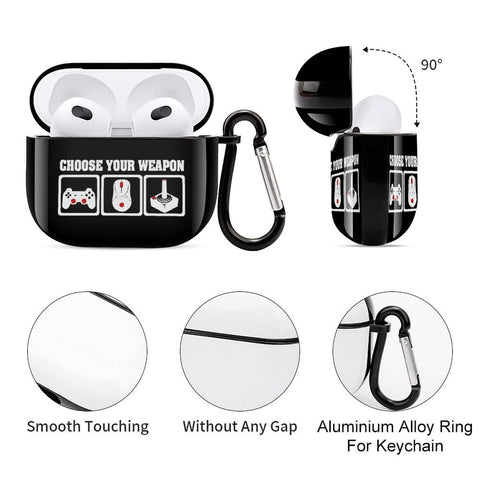 Choose Your Weapon Gaming Video Game Earphone Case Compatible with AirPods 3 Headset Charging Box Case Cover with Keychain