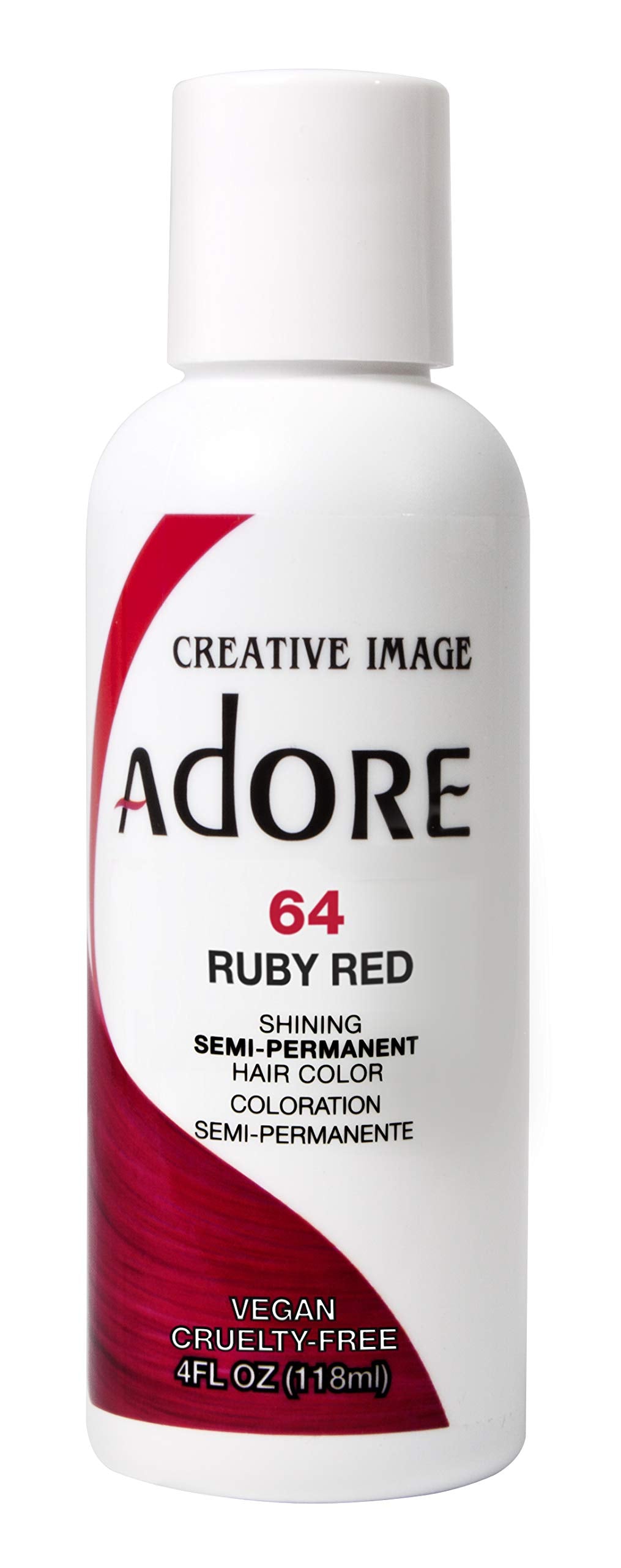 Adore Semi-Permanent Haircolor #064 Ruby Red 4 Ounce (118ml) (6 Pack)
