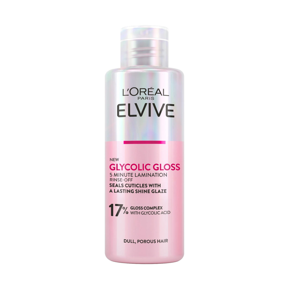 L'Oreal Paris Elvive Glycolic Gloss Lamination Rinse-Off Treatment, With Gloss Complex and Glycolic Acid, Fills and Seals Hair Fibres, For Long-lasting Smooth & Shiny Hair, Ideal for Dull Hair, 200ml