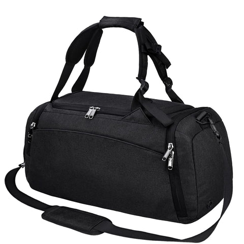 Sports Gym Duffel Bag with Shoe Compartment Waterproof Travel Holdall Large Sport Bag for Men or Women 40 L Black