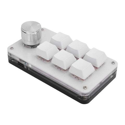 Luqeeg Mini Macro Mechanical Gaming Keyboard, 6 Key USB C PC Keypad Programming RGB Pad Dustproof Red Switch, Onboard Storage with USB C Data Cable for Gaming