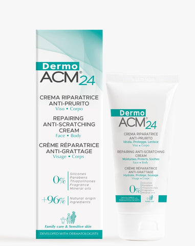 DermoACM Moisturising Repairing Face and Body Cream, Against Itching and Irritation. Soothing and nourishing for Dry and Atopic Skin. With Pantenol, Ceramide, Calendula and Vitamin E. 100ml