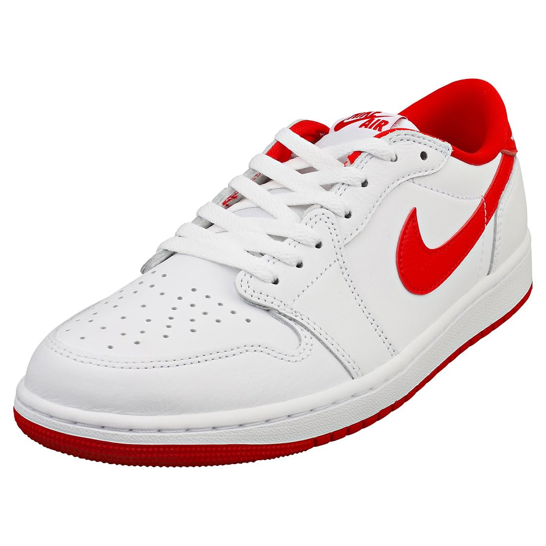 Jordan Men's Air 1 Retro Low OG White/University Red-White (CZ0790 161) - 15