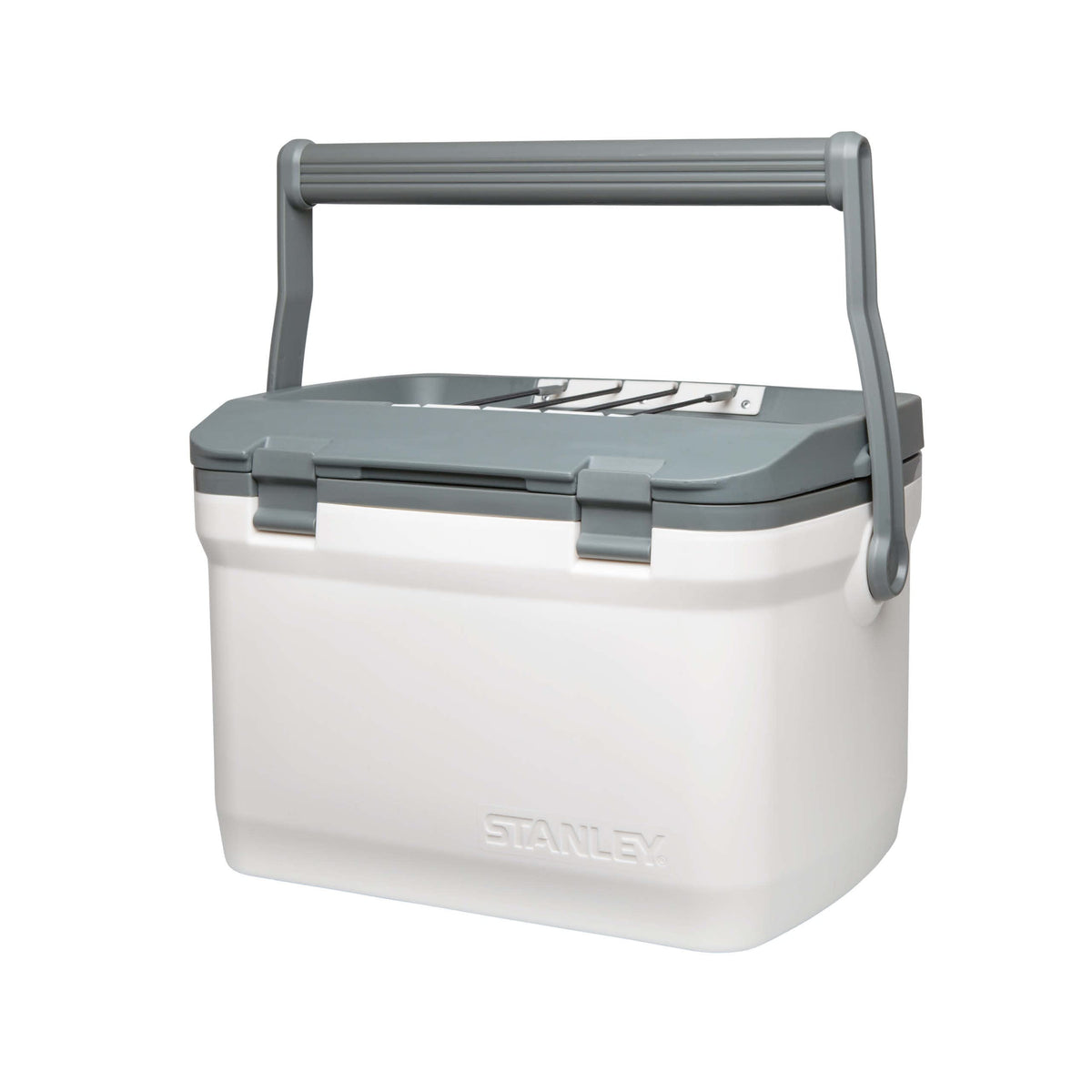 Stanley Adventure Outdoor Cooler 15.1L - Ice Cold For 36 Hours - Cool Box - BPA-Free - Chest Cooler - Heavy Duty Camping Cooler Box Doubles as Seat - Rugged Travel Coolbox - Leakproof - Polar White