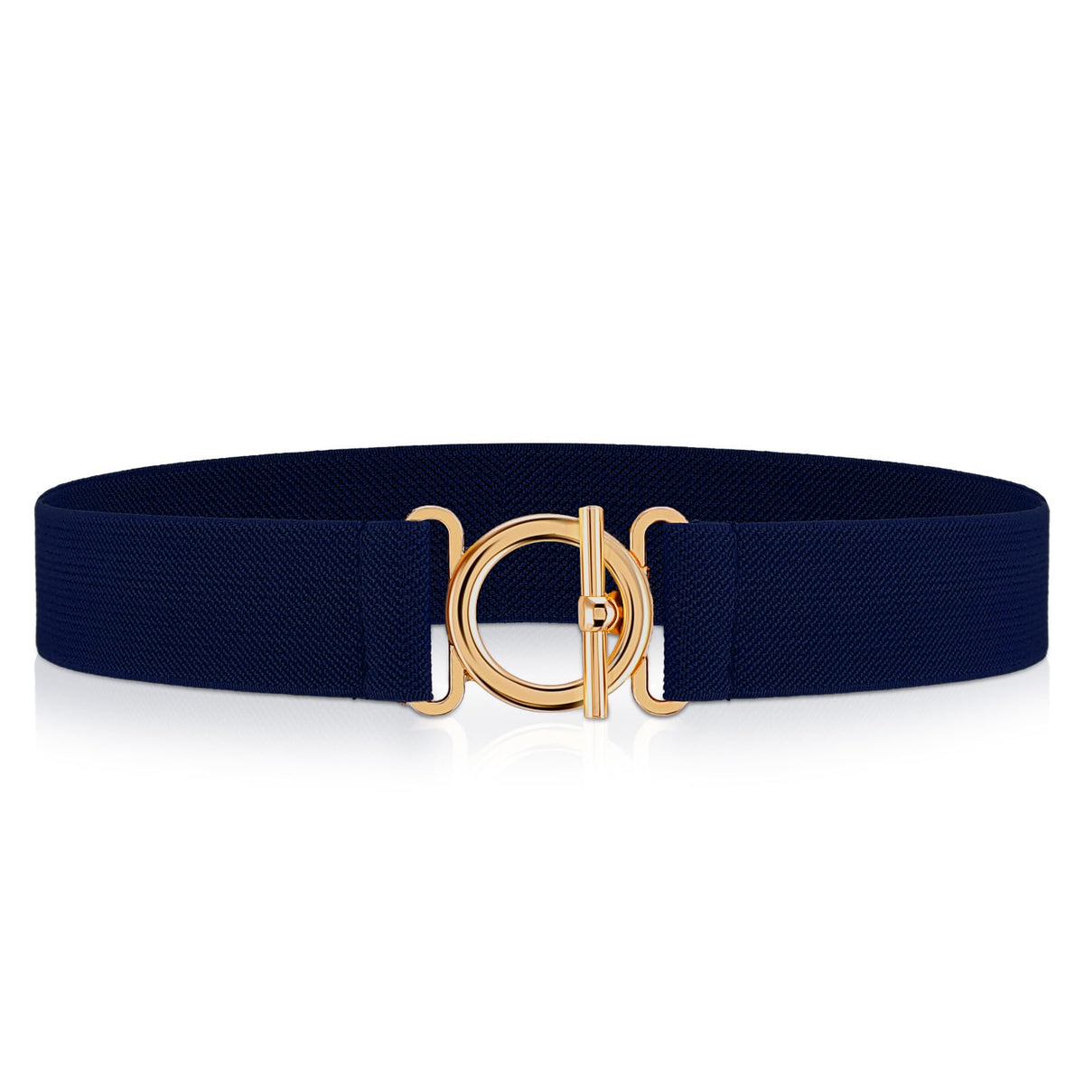 Amaxiu Women Elastic Belt, Invisible Stretch Ladies Belts with Gold Flat Buckle Skinny Waist Belt For Jeans Pants Dresses(Blue)