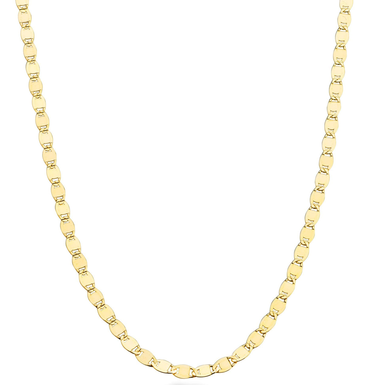 Miabella Italian 18K Gold Over 925 Sterling Silver Sparkle Mirror Link Chain Necklace for Women, Made in Italy (Length 30 inch)